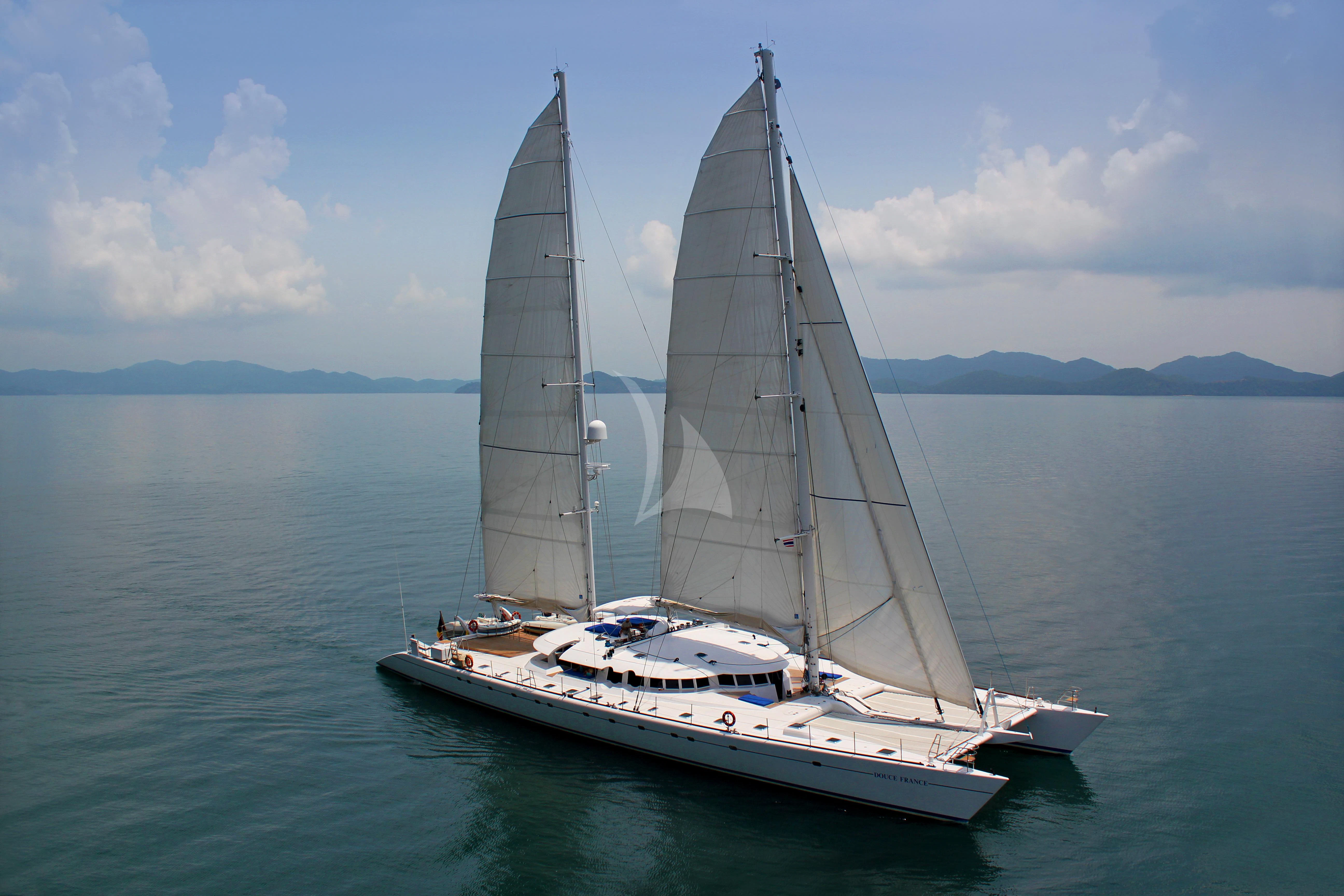 a sailboat on the water aboard DOUCE FRANCE Yacht for Sale