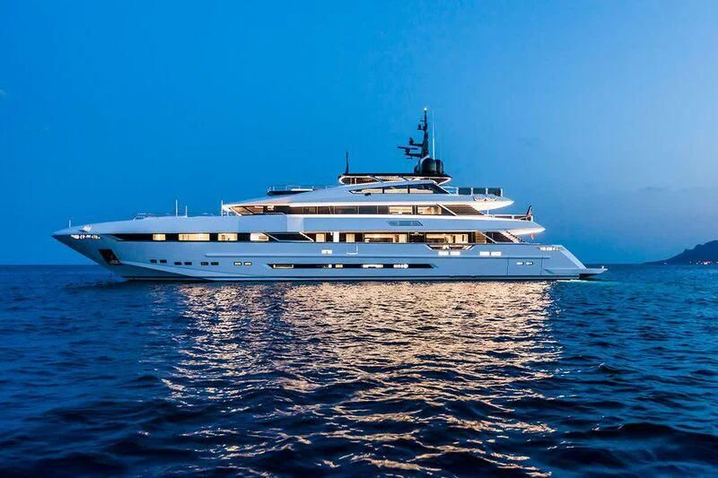 a large white ship in the water aboard PARAM JAMUNA IV Yacht for Sale
