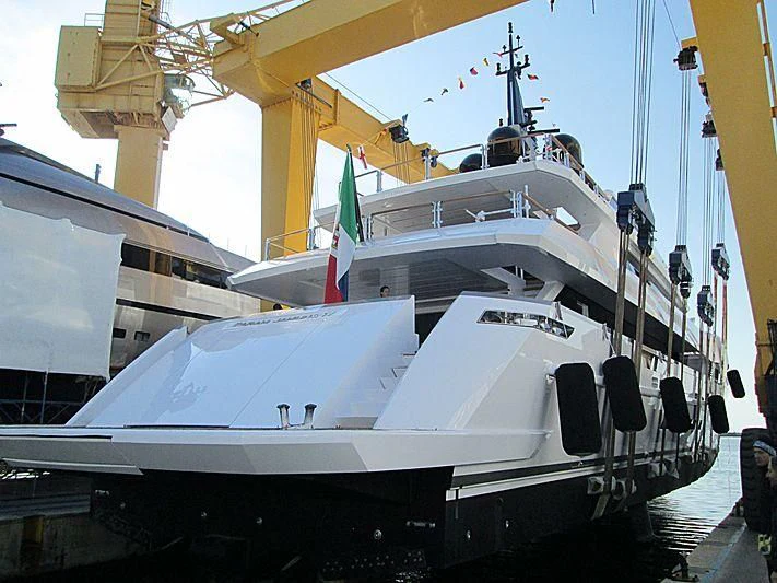 a large white boat aboard PARAM JAMUNA IV Yacht for Sale