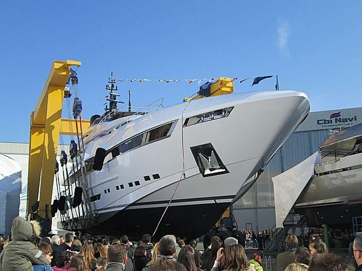 a group of people standing next to a plane aboard PARAM JAMUNA IV Yacht for Sale