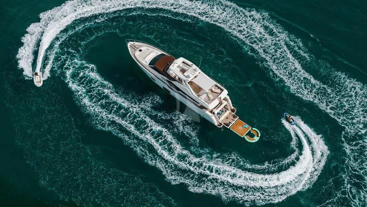 a high angle view of a boat aboard HOYA SAXA Yacht for Sale