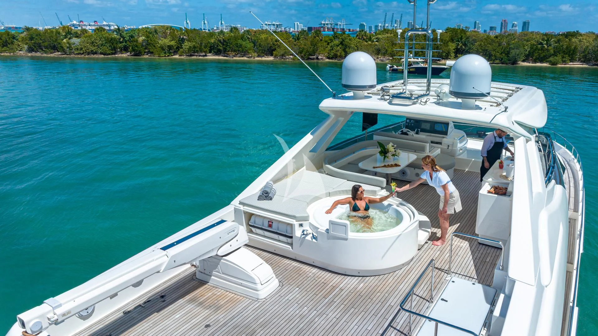 a group of people on a boat aboard HOYA SAXA Yacht for Sale