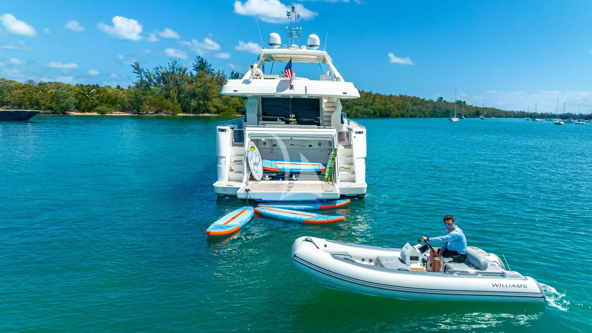 a boat with people on it aboard HOYA SAXA Yacht for Sale