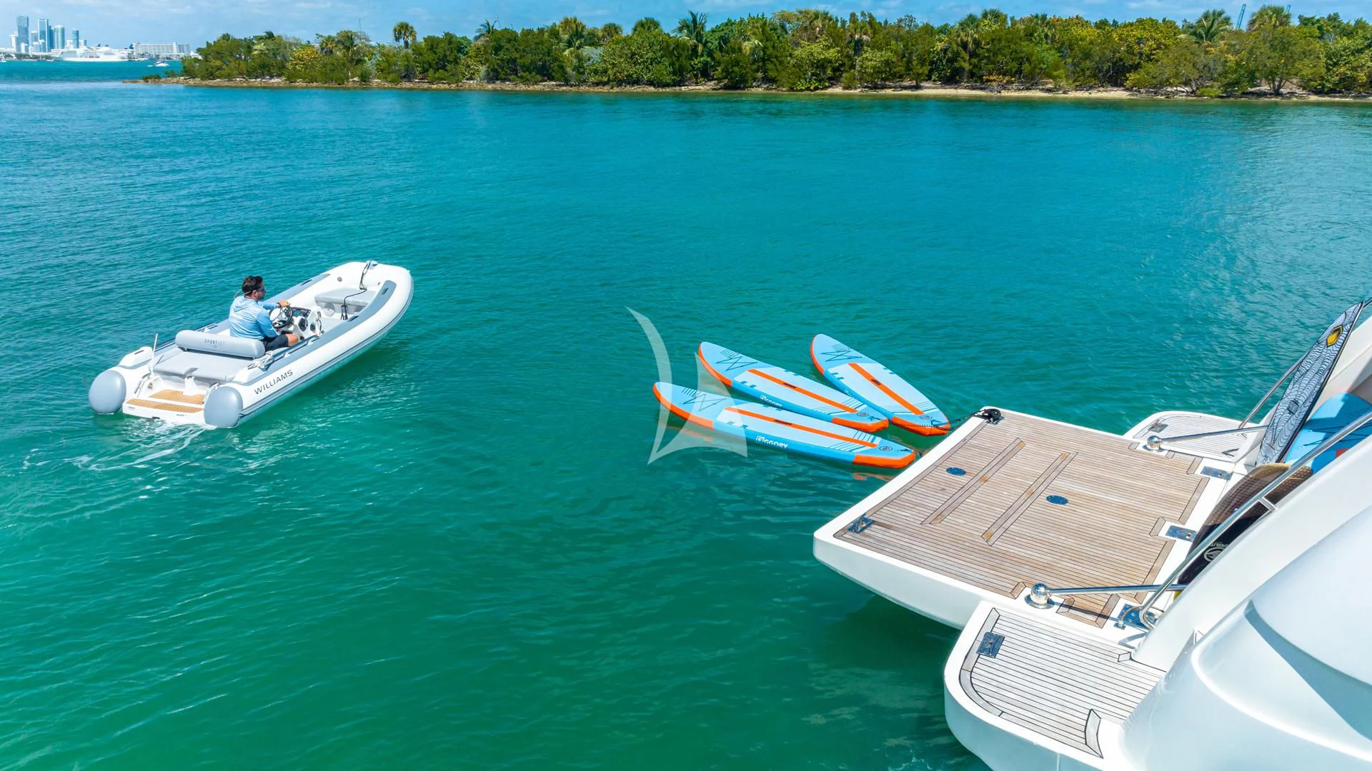 a couple of boats in a lake aboard HOYA SAXA Yacht for Sale