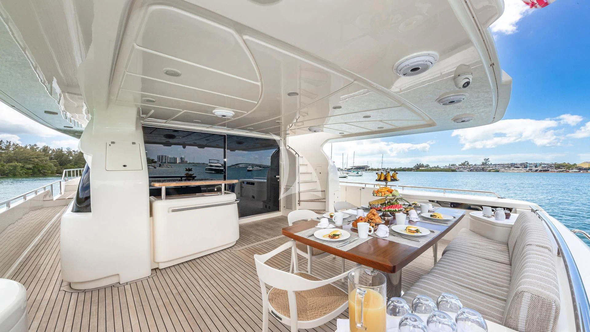 a table on a boat aboard HOYA SAXA Yacht for Sale