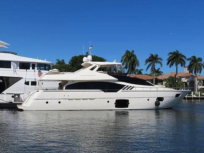 a white yacht in the water aboard HOYA SAXA Yacht for Sale
