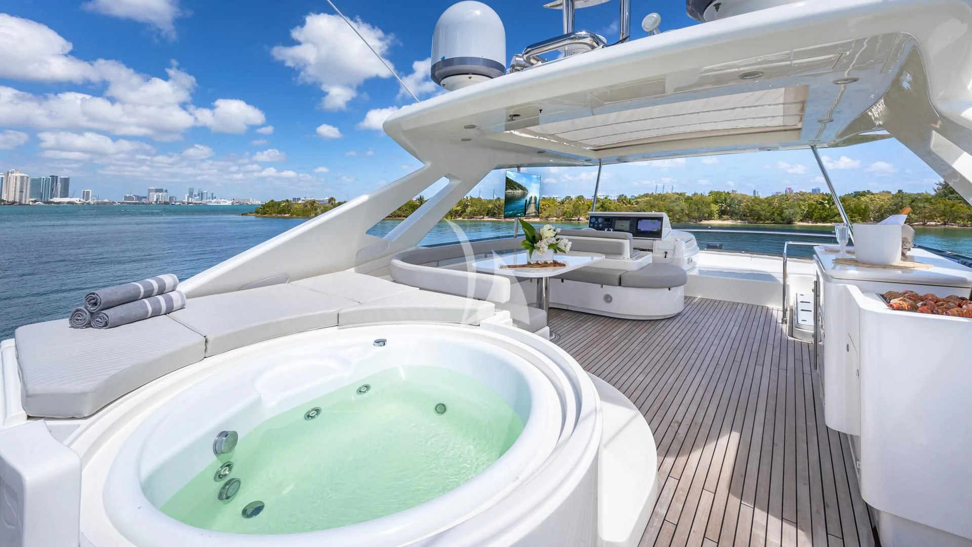 a large white boat on a dock aboard HOYA SAXA Yacht for Sale
