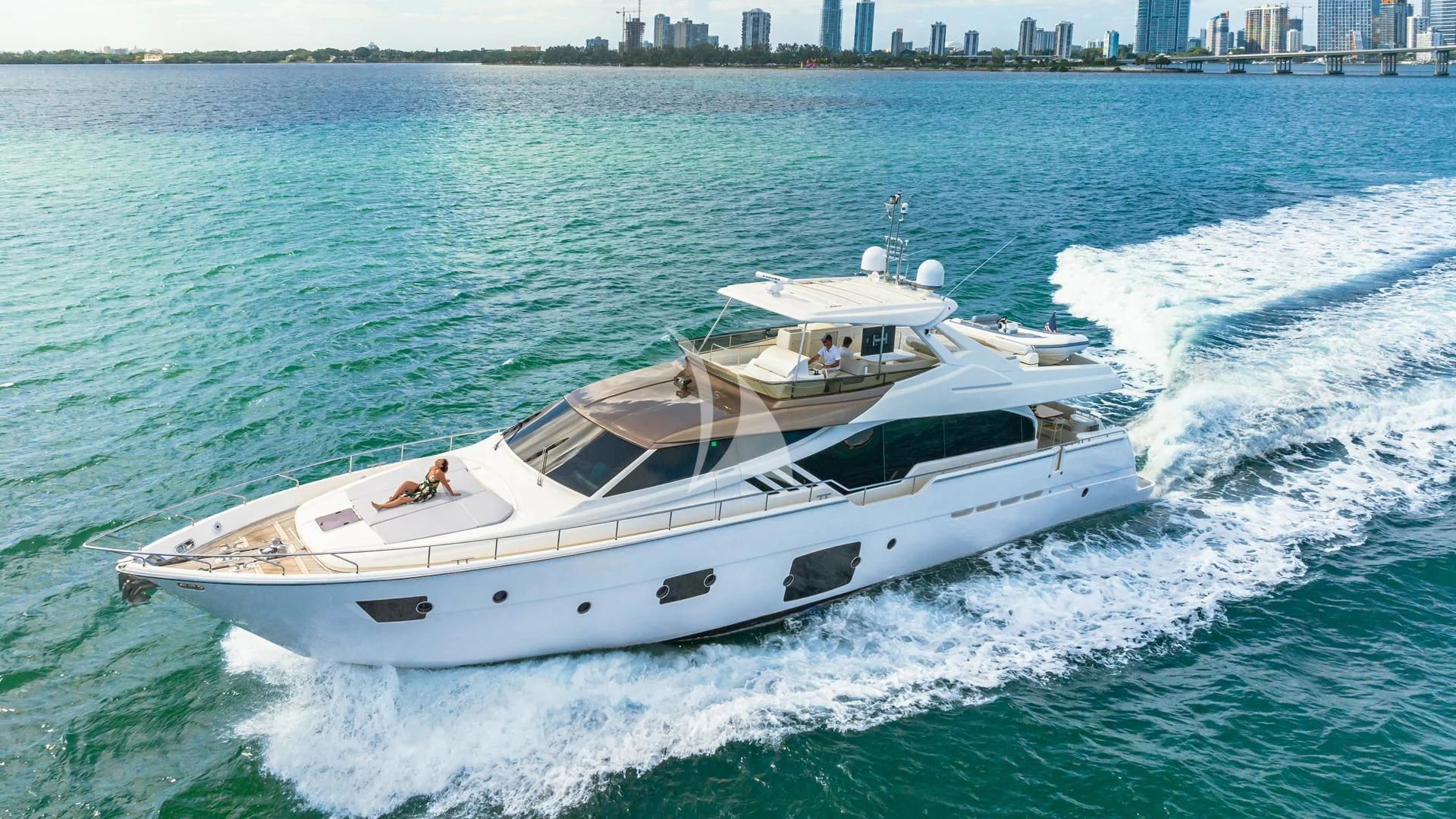 a white yacht on the water aboard HOYA SAXA Yacht for Sale