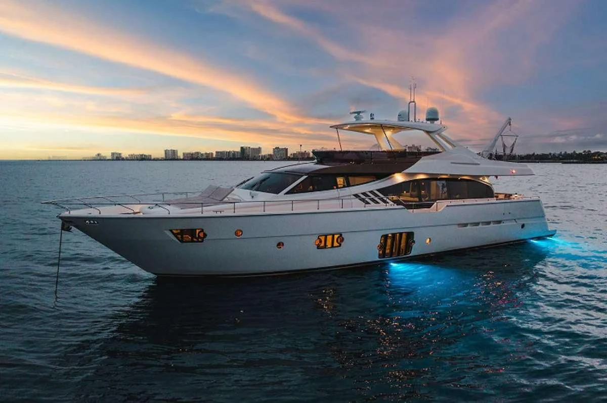a white yacht in the water aboard HOYA SAXA Yacht for Sale