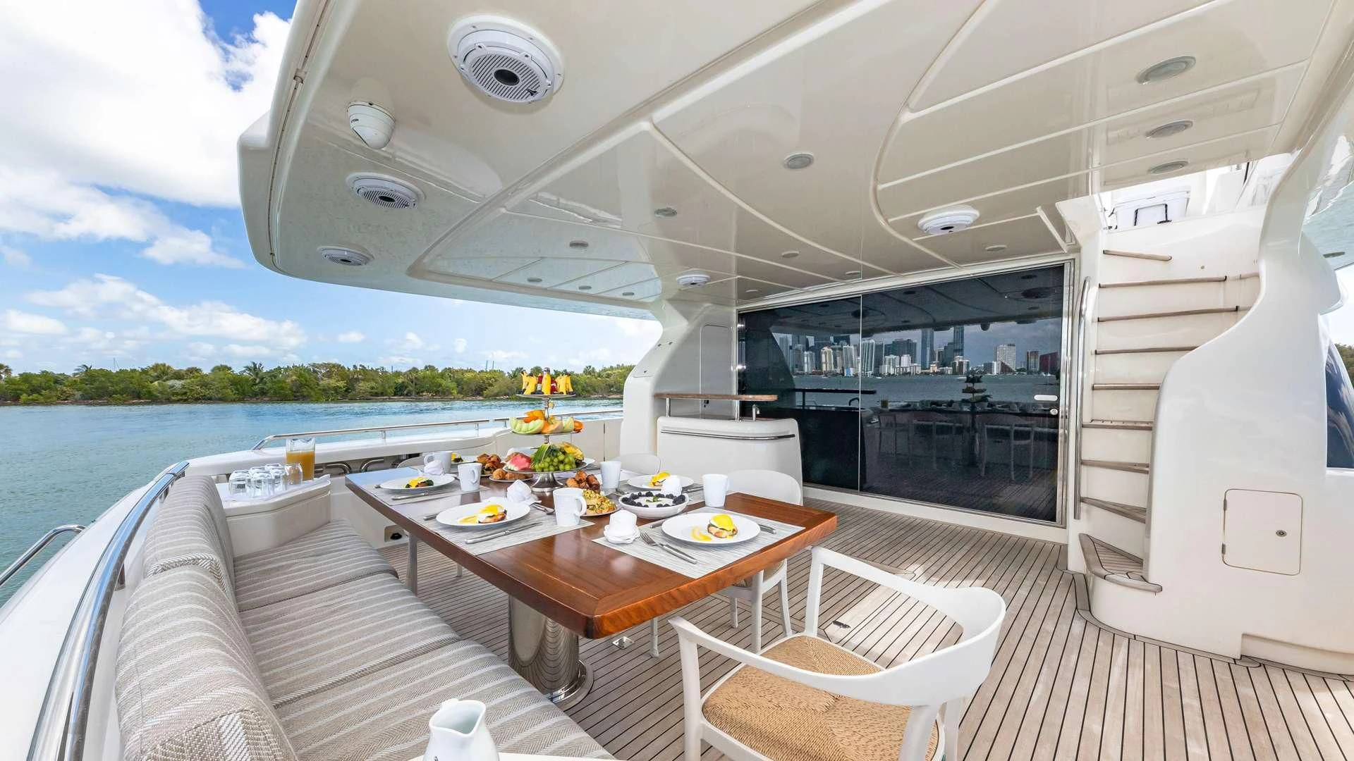 a table on a boat aboard HOYA SAXA Yacht for Sale