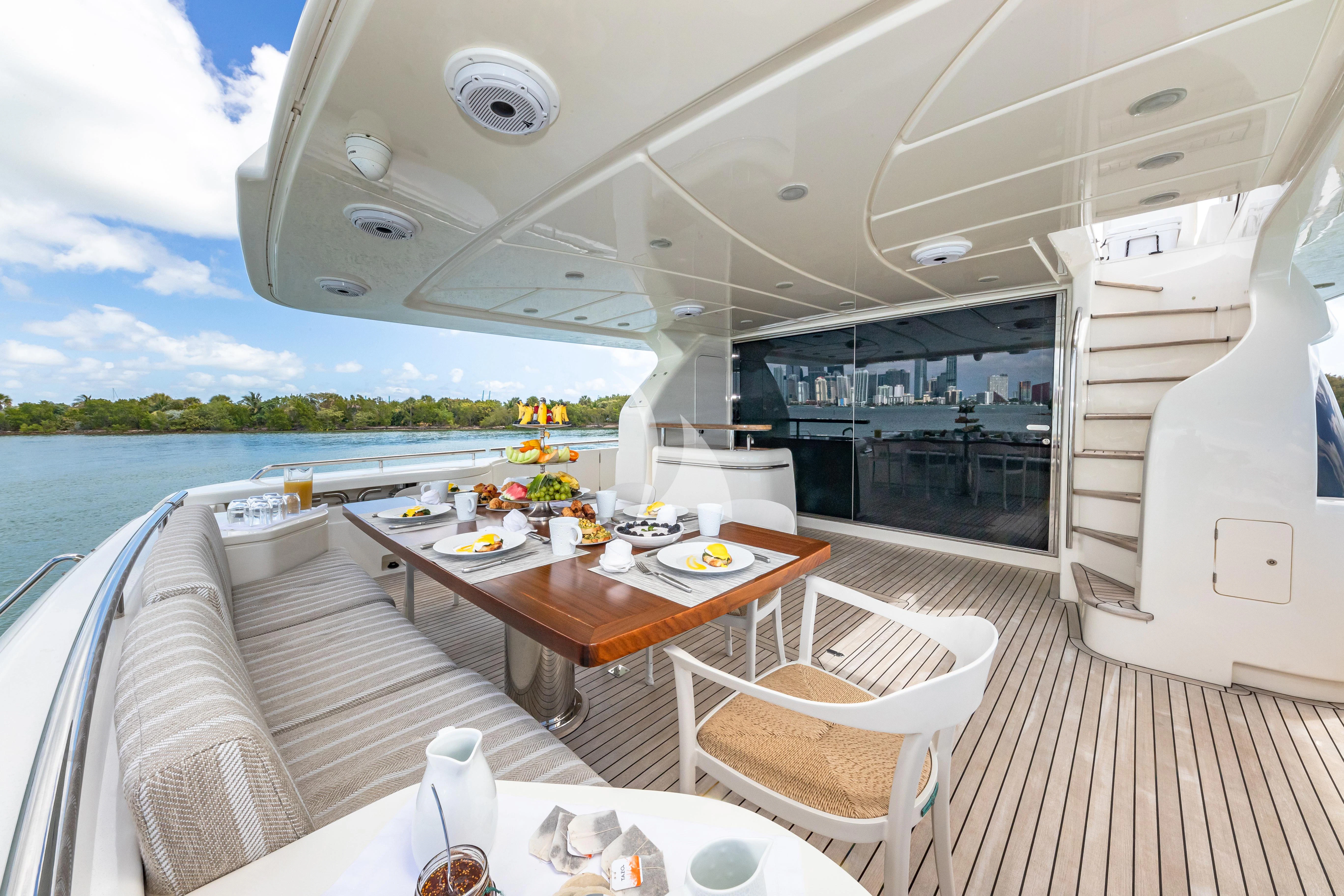 a table on a boat aboard HOYA SAXA Yacht for Sale