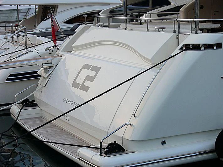 a white yacht in a showroom aboard GAZOU Yacht for Sale