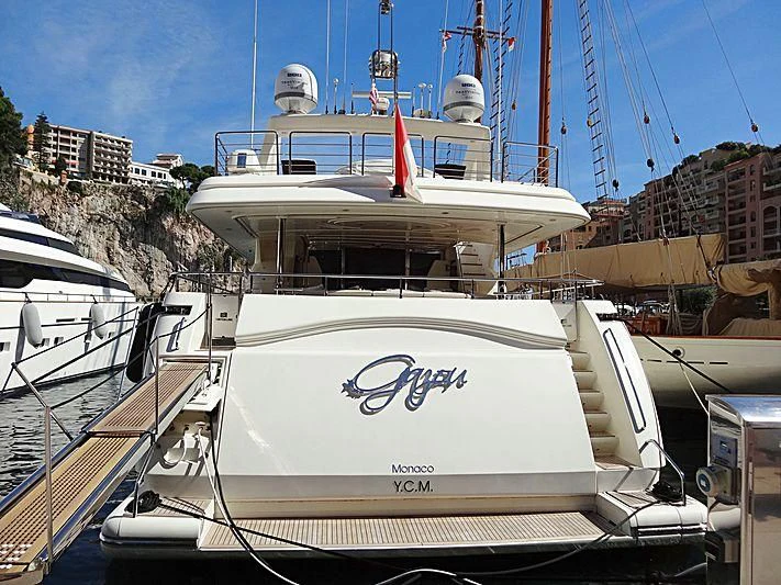 a boat in a harbor aboard GAZOU Yacht for Sale