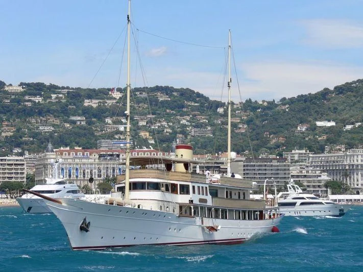 a boat in the water aboard HAIDA 1929 Yacht for Sale
