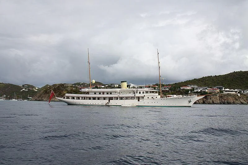 a large boat in the water aboard HAIDA 1929 Yacht for Sale