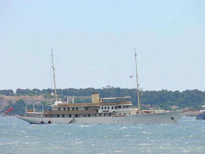 a boat on the water aboard HAIDA 1929 Yacht for Sale