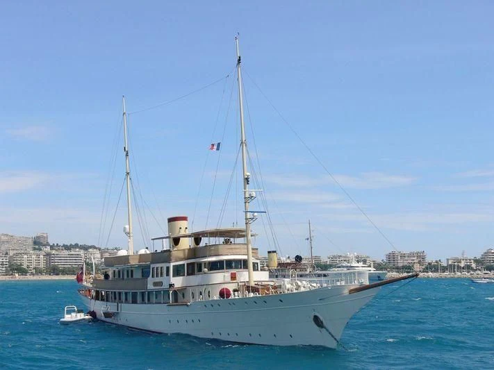 a boat in the water aboard HAIDA 1929 Yacht for Sale