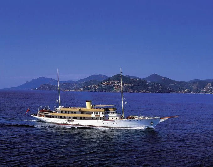a boat in the water aboard HAIDA 1929 Yacht for Sale