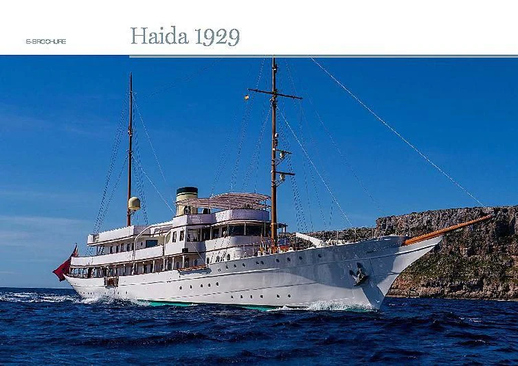 a large ship in the water aboard HAIDA 1929 Yacht for Sale