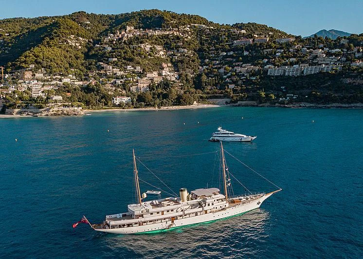 a ship in the water aboard HAIDA 1929 Yacht for Sale