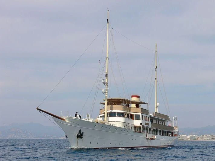 a boat in the water aboard HAIDA 1929 Yacht for Sale