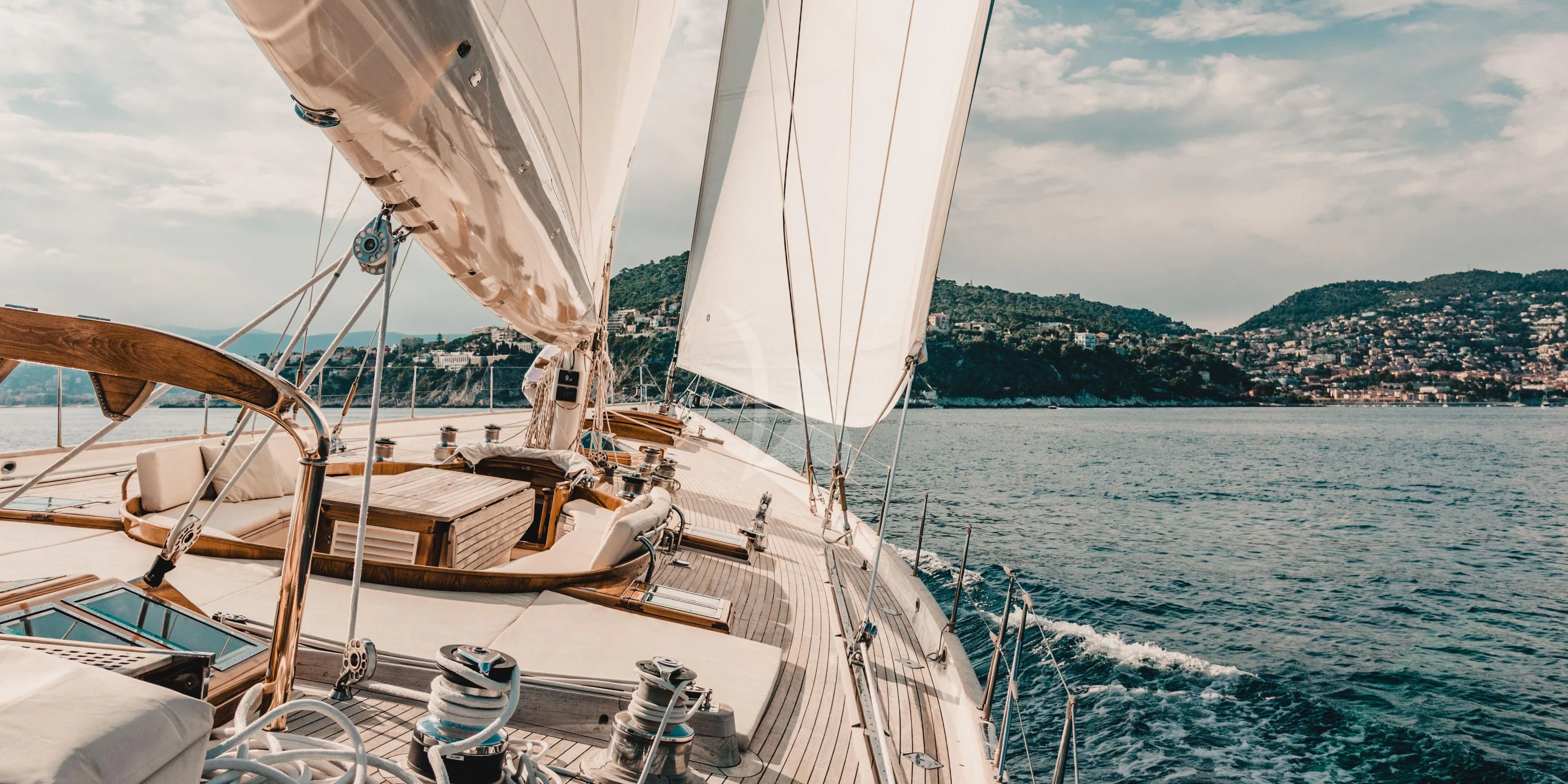 a boat on the water aboard WHITEFIN Yacht for Sale