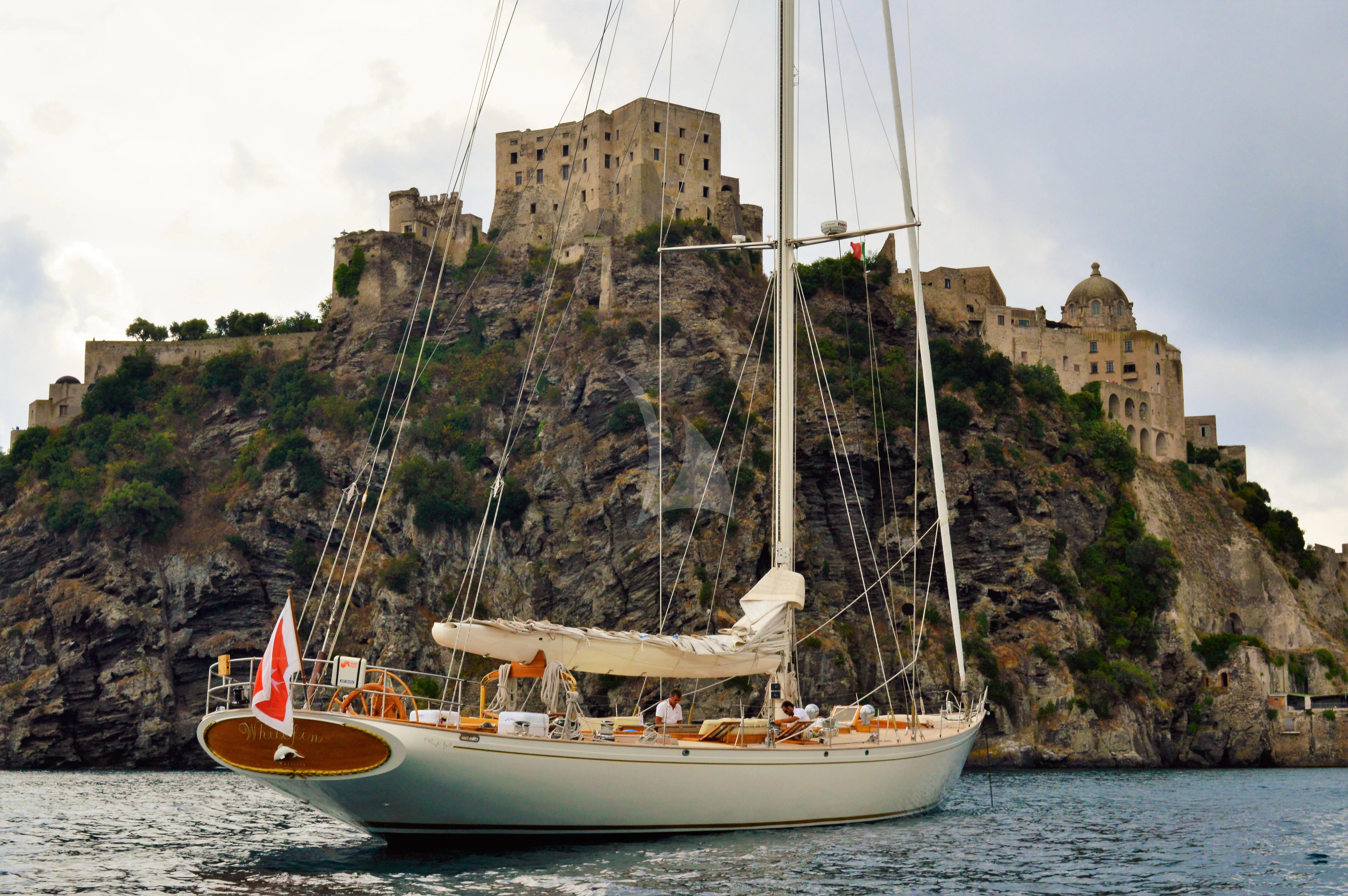 a sailboat on the water aboard WHITEFIN Yacht for Sale