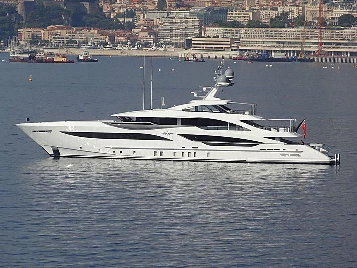 a white yacht in the water aboard GALVAS Yacht for Sale