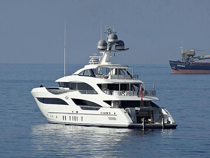 a boat sailing in the sea aboard GALVAS Yacht for Sale
