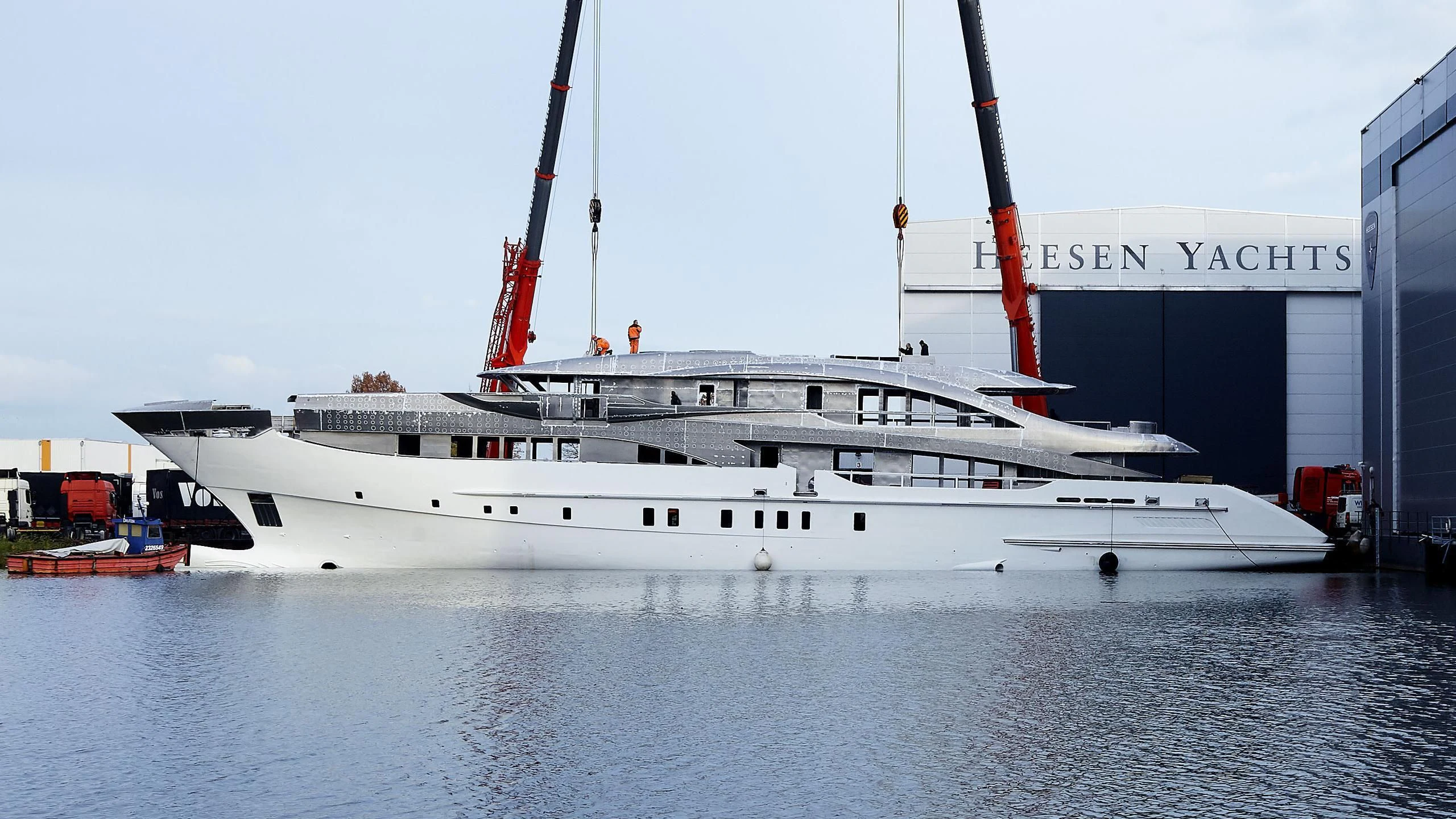 a large white ship aboard GALVAS Yacht for Sale