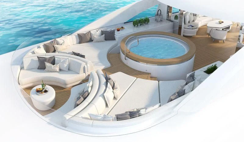 a model of a house aboard GALVAS Yacht for Sale