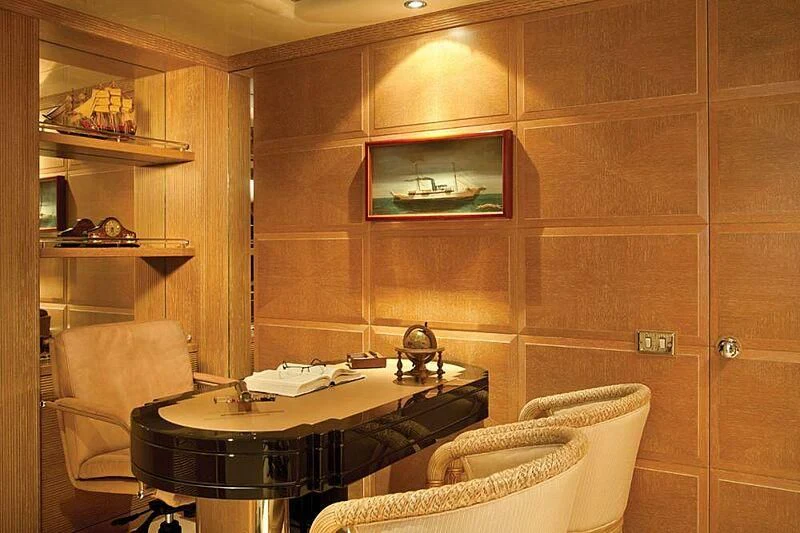 a kitchen with a sink and a cupboard aboard LORETTA Yacht for Sale
