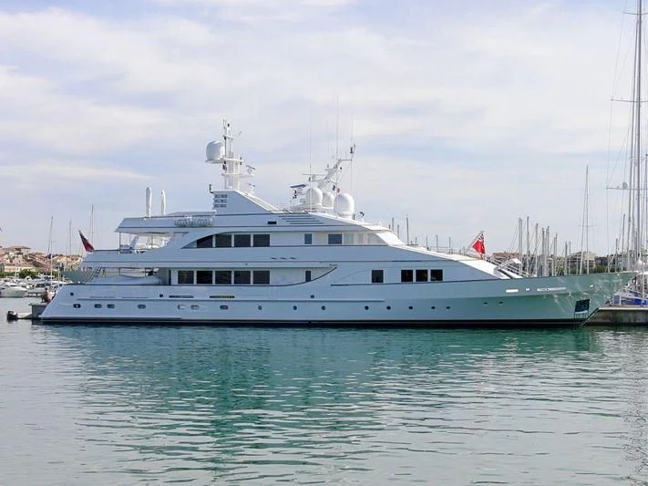 a white yacht in the water aboard LORETTA Yacht for Sale