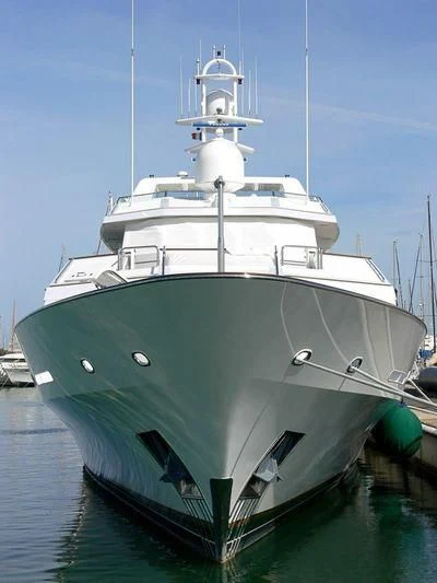 a large white boat aboard LORETTA Yacht for Sale