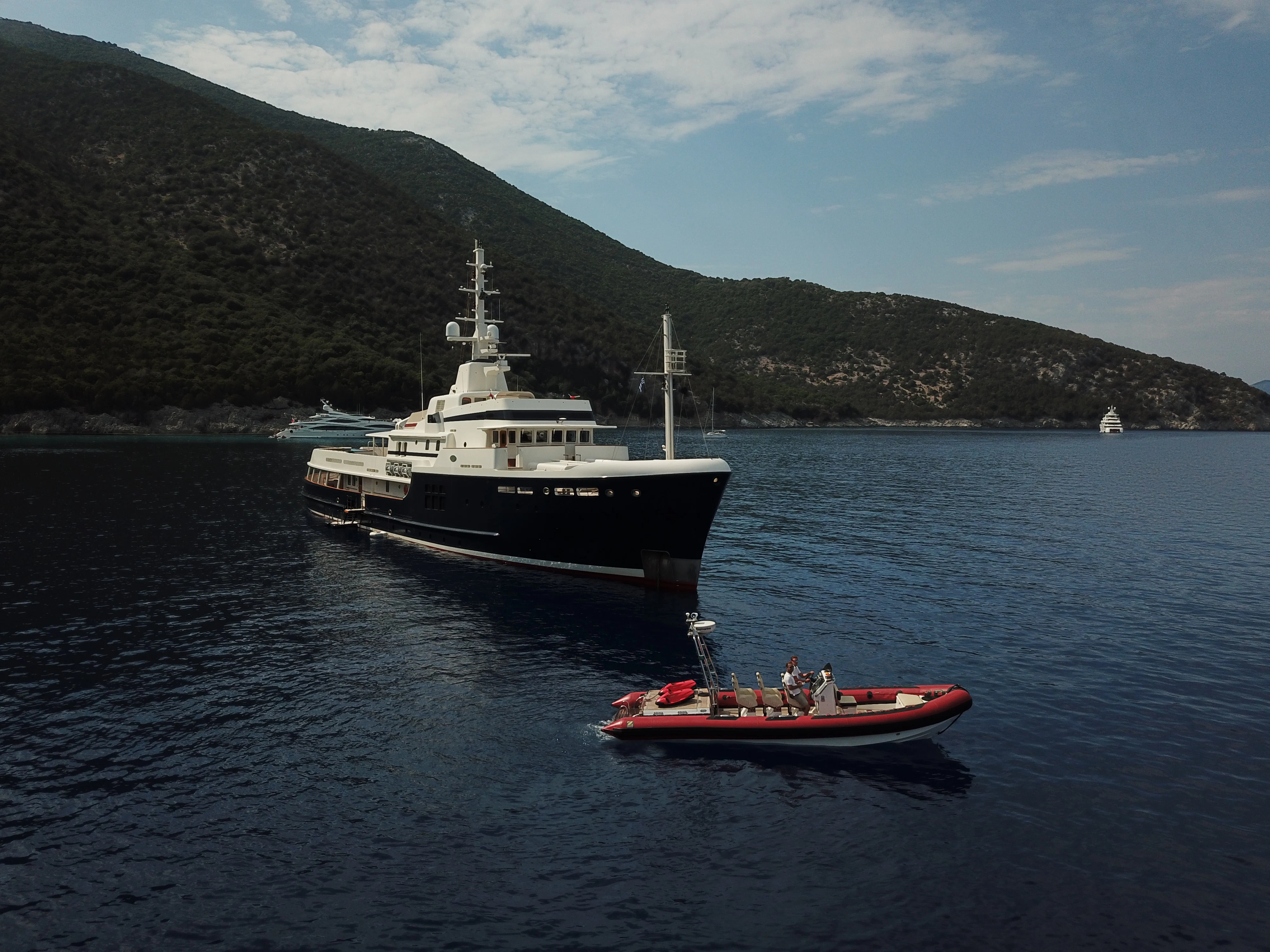 a boat sailing on the water aboard STEEL Yacht for Sale
