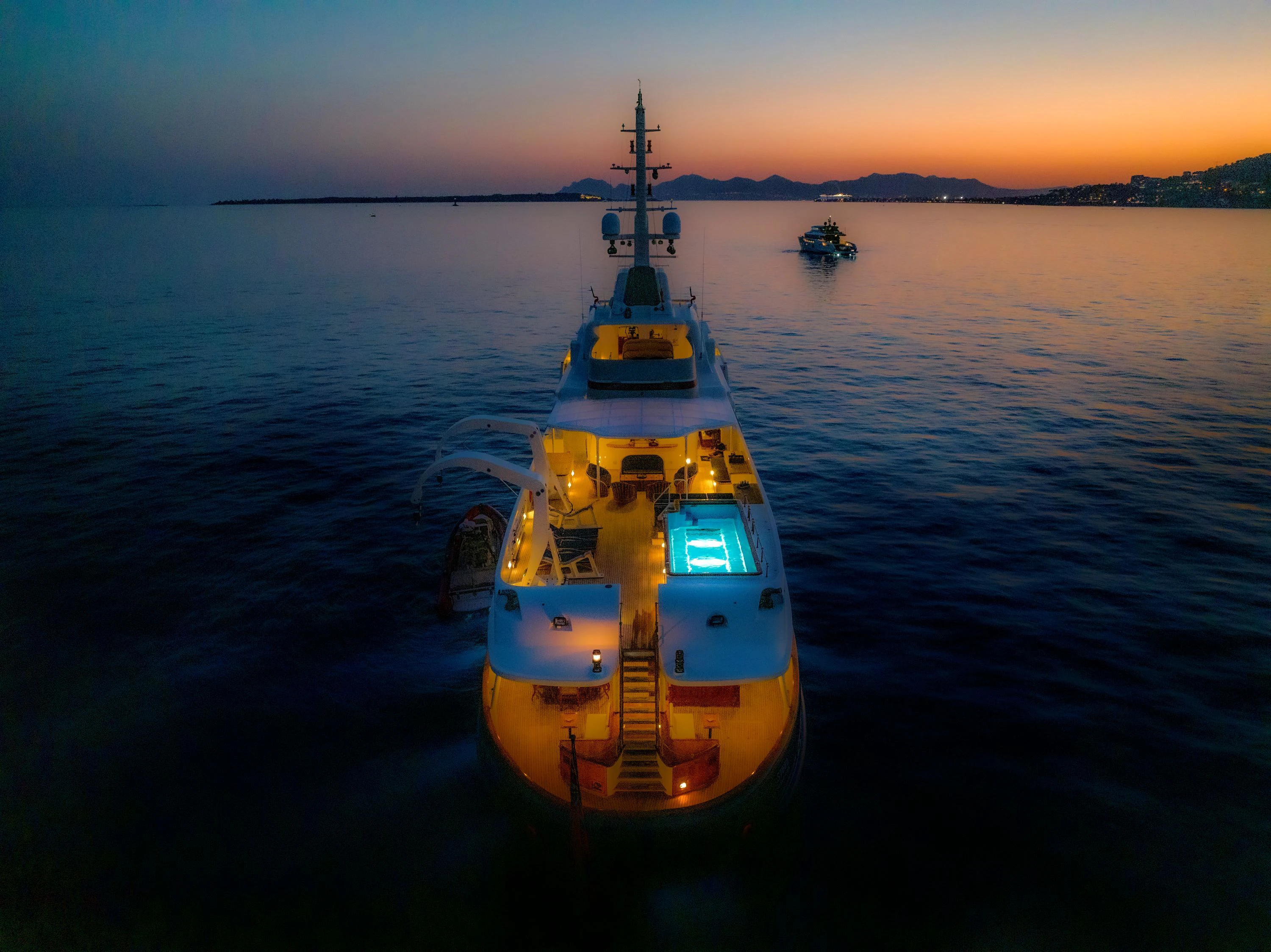 a boat in the water aboard STEEL Yacht for Sale