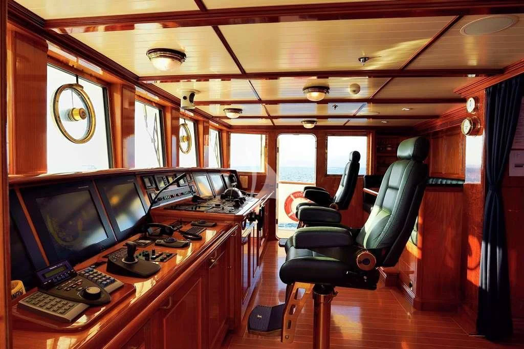 a room with computers and monitors aboard STEEL Yacht for Sale