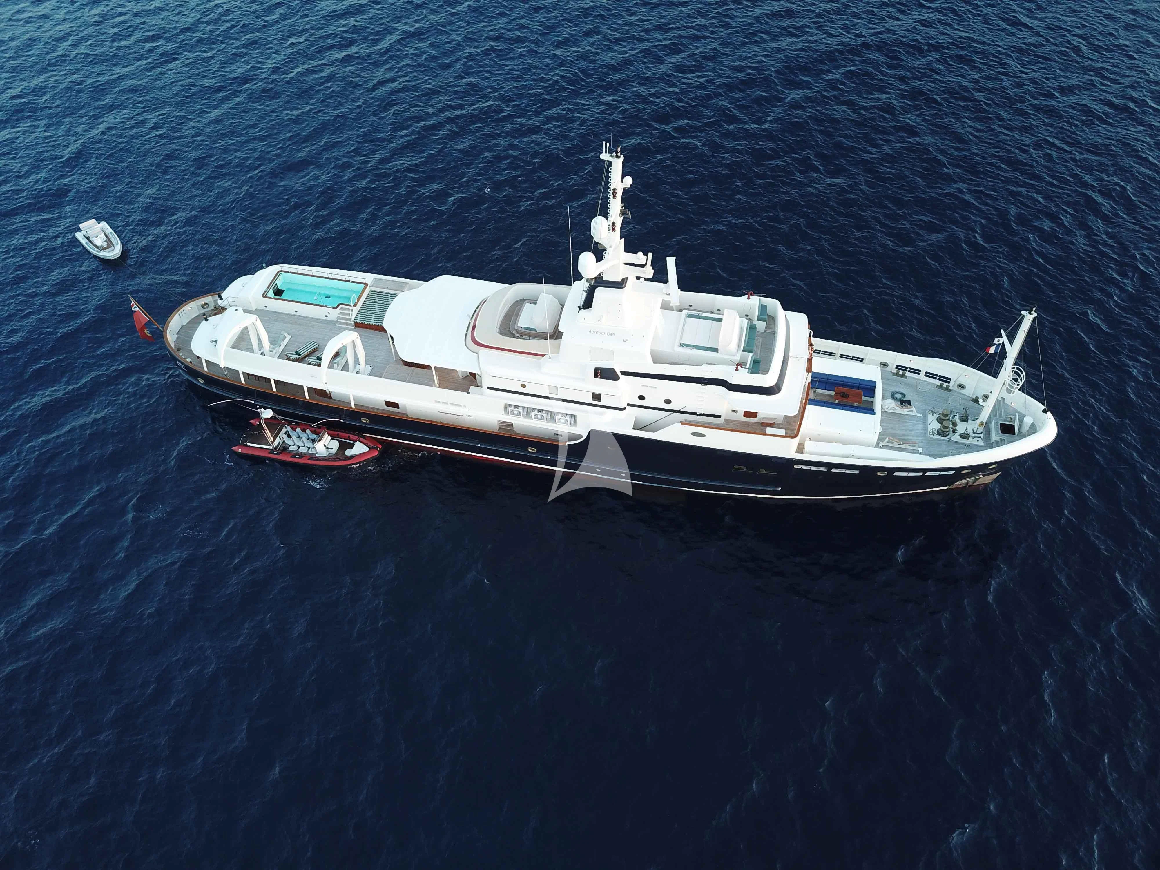 a boat in the water aboard STEEL Yacht for Sale