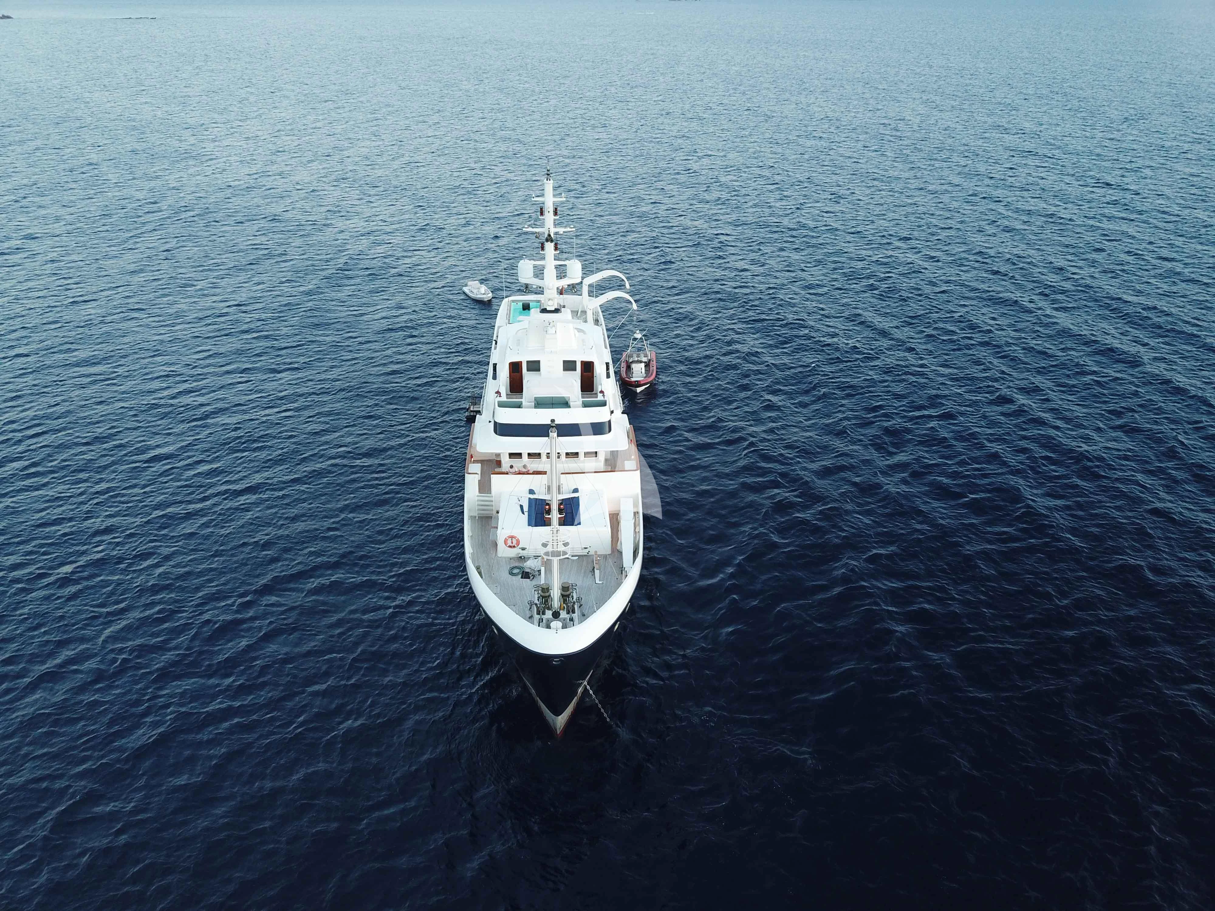 a boat in the water aboard STEEL Yacht for Sale