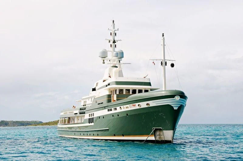 a boat in the water aboard STEEL Yacht for Sale