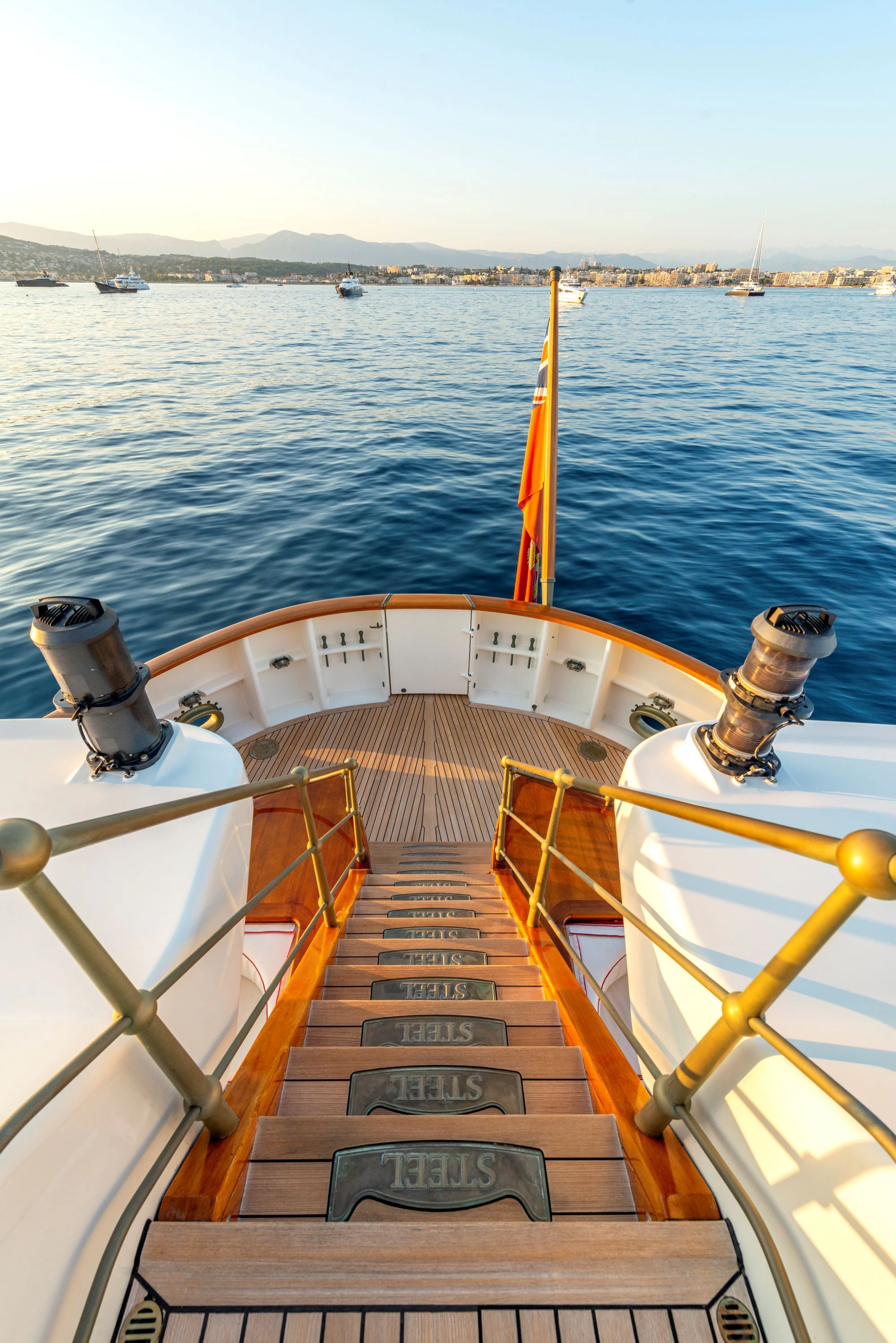 a boat on the water aboard STEEL Yacht for Sale