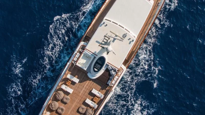 a satellite in the ocean aboard SANTA MARIA Yacht for Sale
