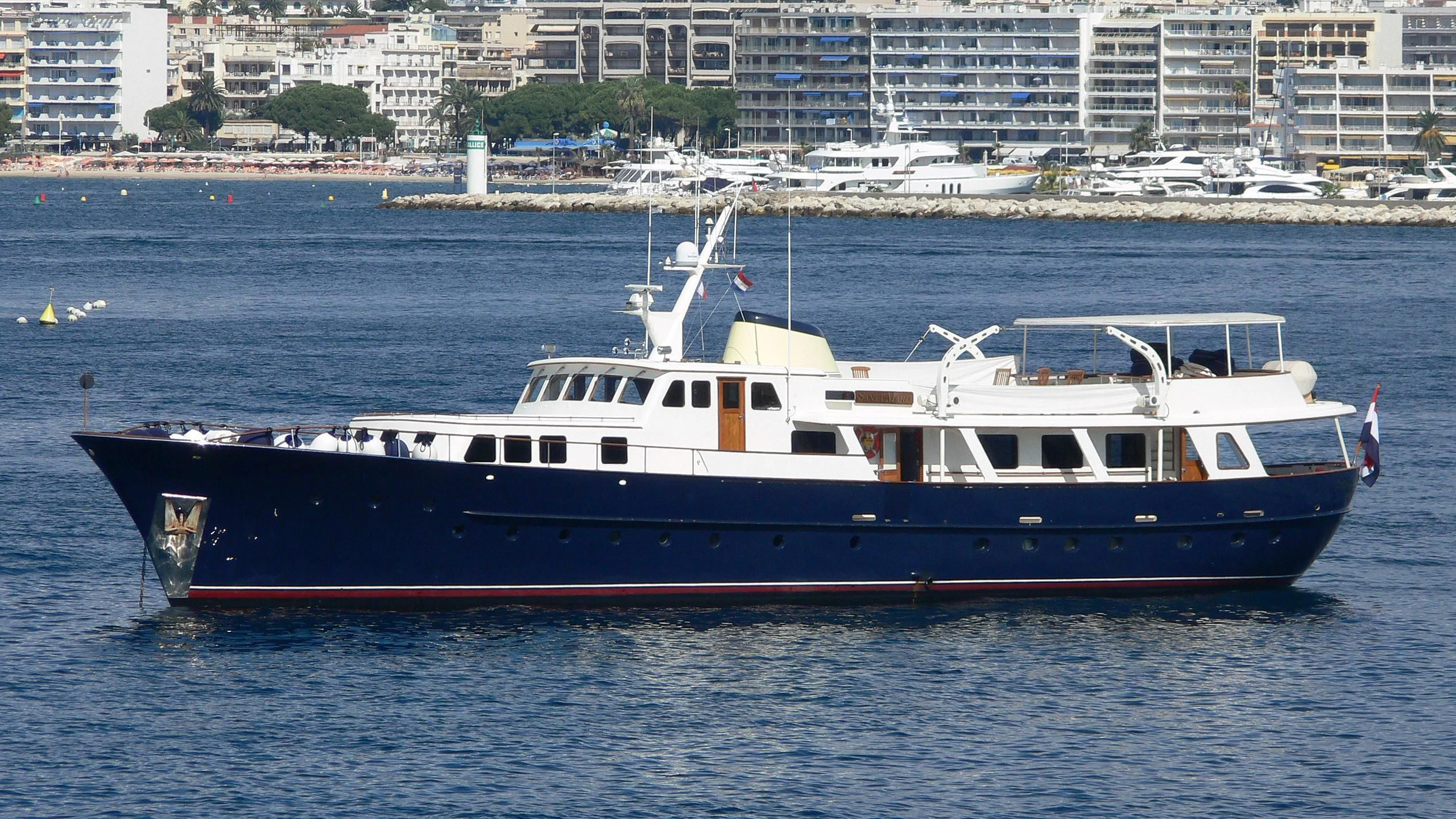 a boat on the water aboard SANTA MARIA Yacht for Sale