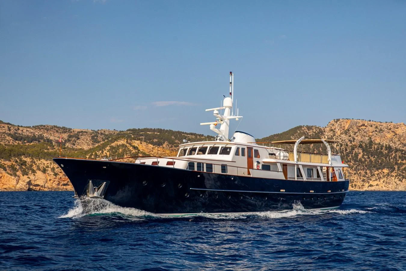a boat on the water aboard SANTA MARIA Yacht for Sale