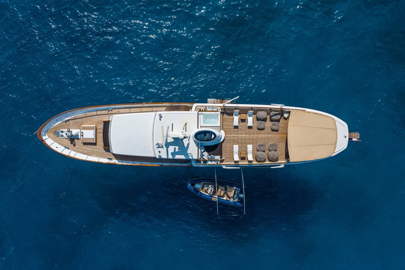 a high angle view of a ship aboard SANTA MARIA Yacht for Sale