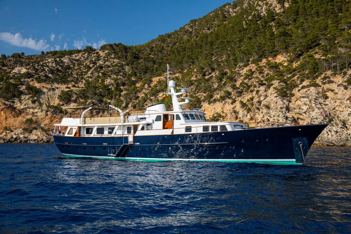 a boat on the water aboard SANTA MARIA Yacht for Sale