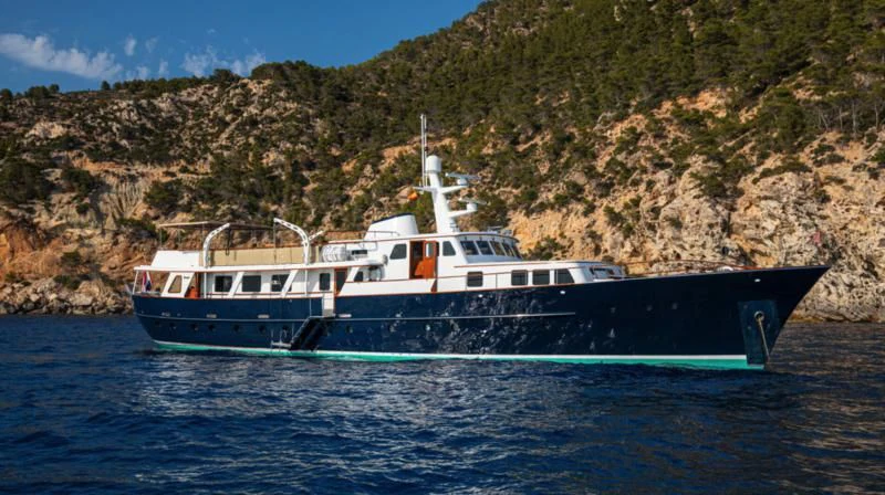 a boat on the water aboard SANTA MARIA Yacht for Sale