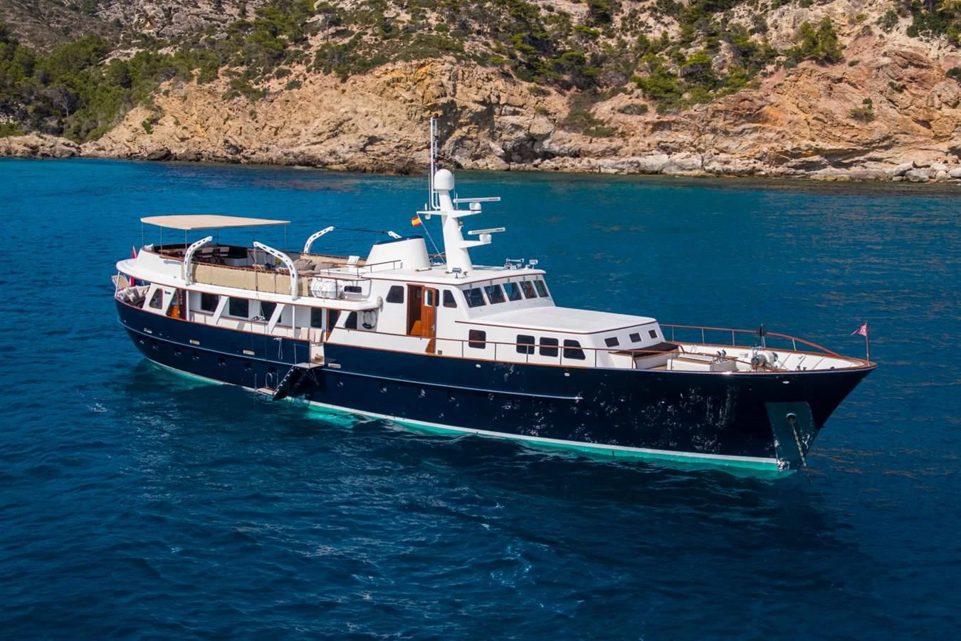 a boat on the water aboard SANTA MARIA Yacht for Sale