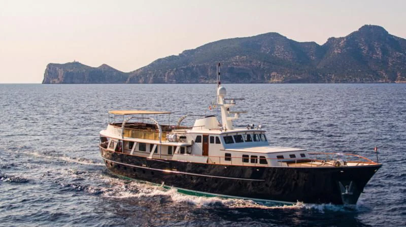 a boat on the water aboard SANTA MARIA Yacht for Sale