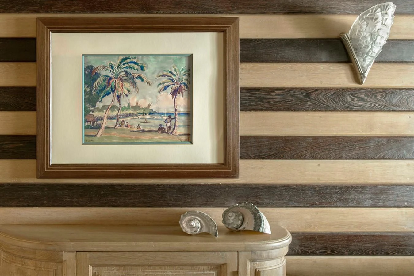 a painting on a wall aboard NORTH SEA Yacht for Sale